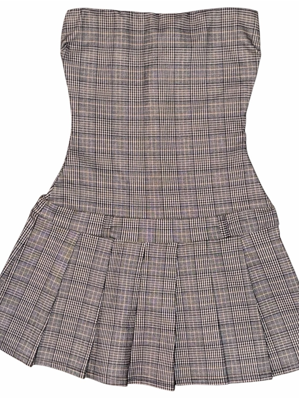 Y2k Vintage Plaid Pleated Micro Mini Dress